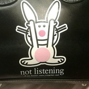 HAPPY BUNNY BY JIM BENTON NOT LISTENING BAG